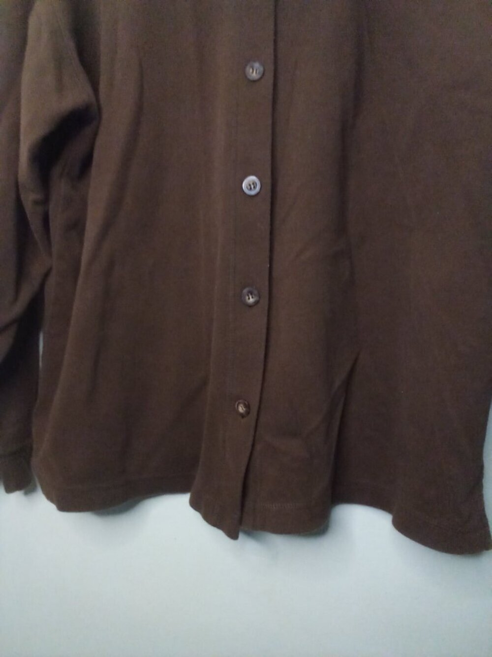 Liz Sport Shirt Women L Button Up Polo Soft Brown - Picture 6 of 14
